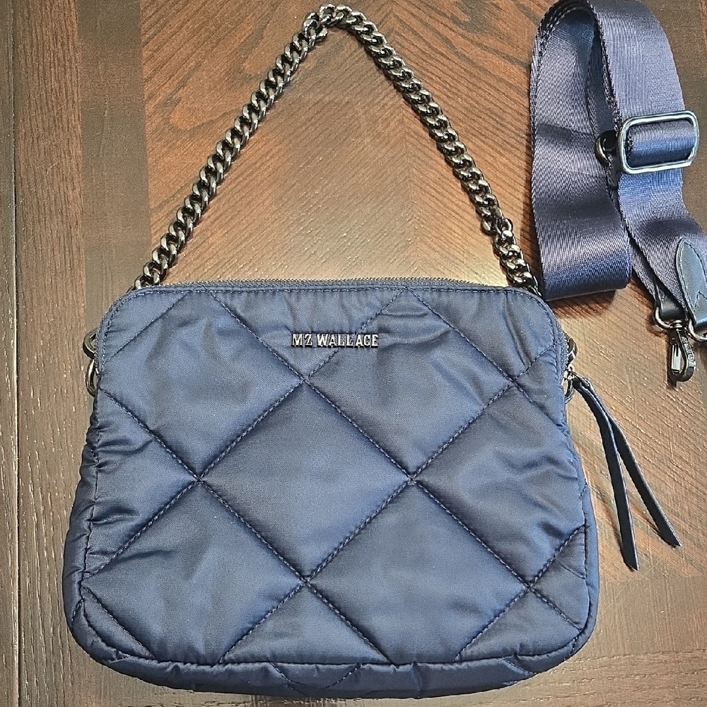MZ Wallace Navy Quilted Shoulder Bag - Picture 7 of 9